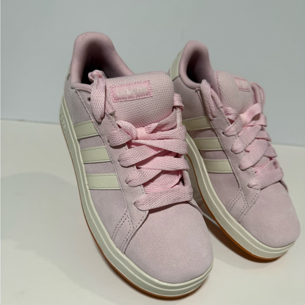 Adidas Grand Court 00s K Youth 4 Pink Suede Sneakers - Women’s 5.5 Equivalent
